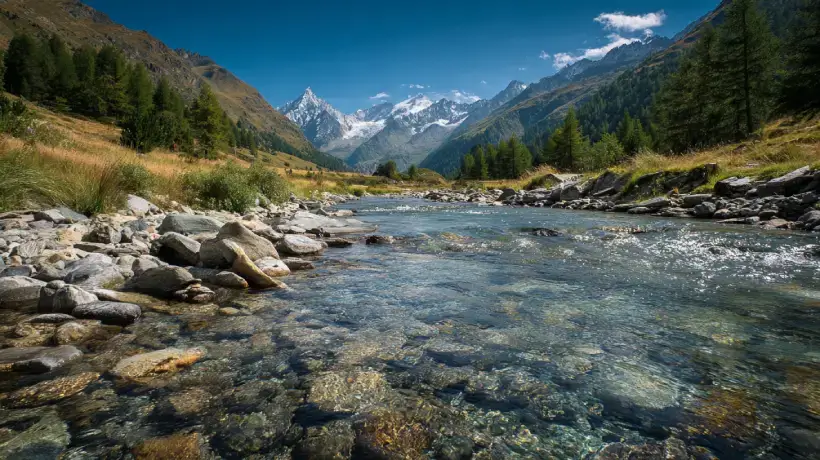 Clear flowing river.